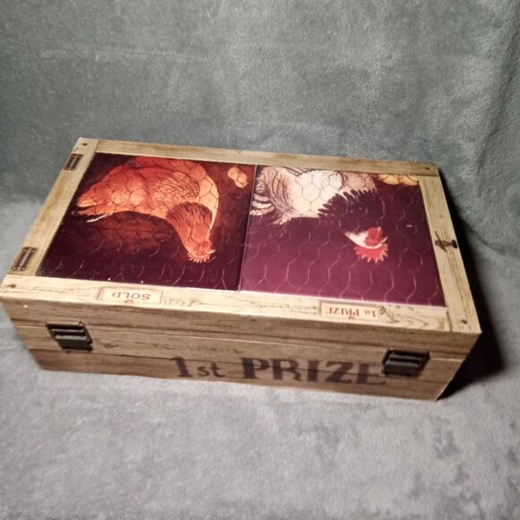 Wood Box With Chickens Home Decor - Picture 4 of 9